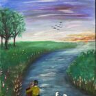 Obraz - para na pomoście