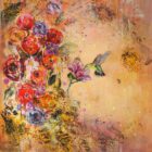 Obraz - koliber w pomarańczach